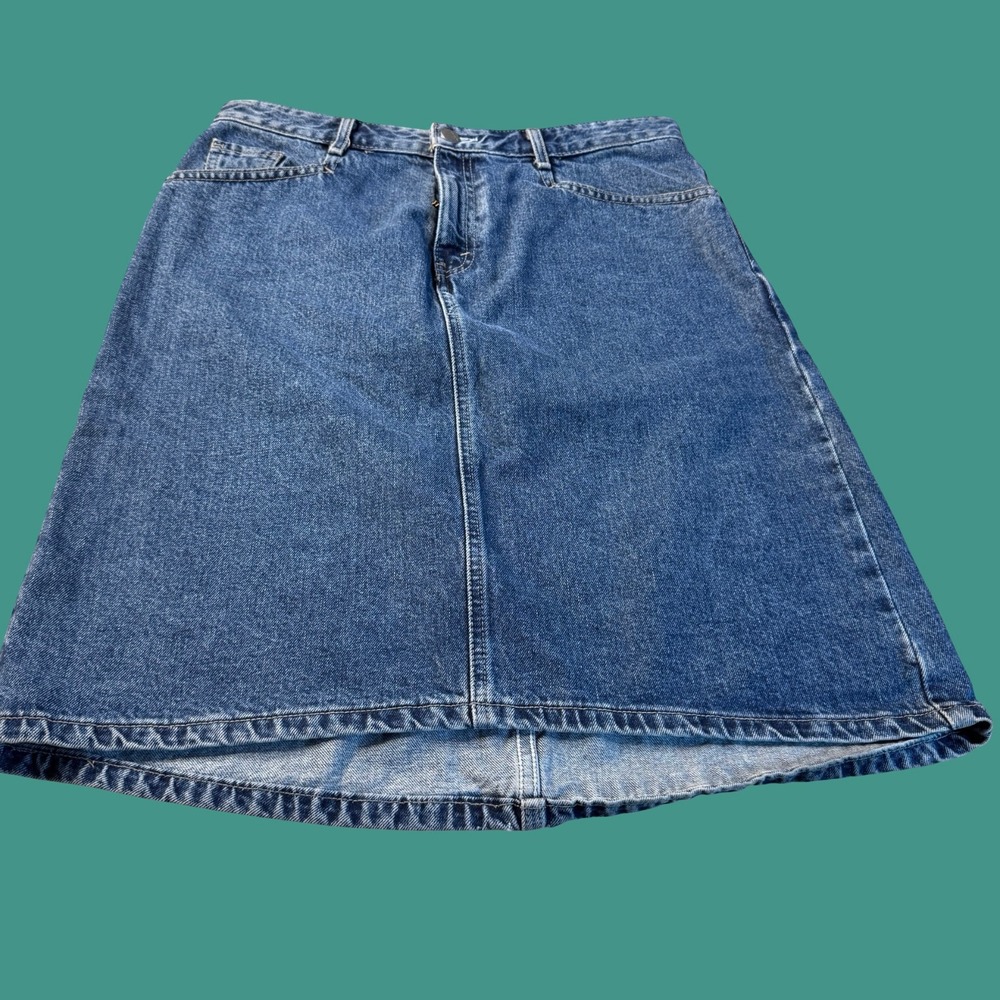 Levis SilverTab Denim Skirt Medium Blue A Line Midi Jean Skirt Womens Y2K Vtg